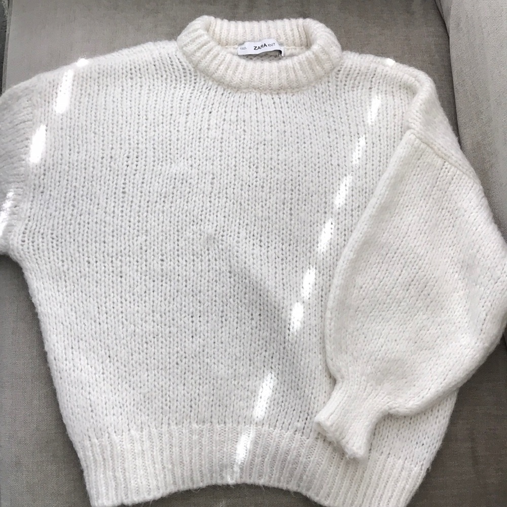 Zara  Oversize Bell Sleeve Sweater Ivory